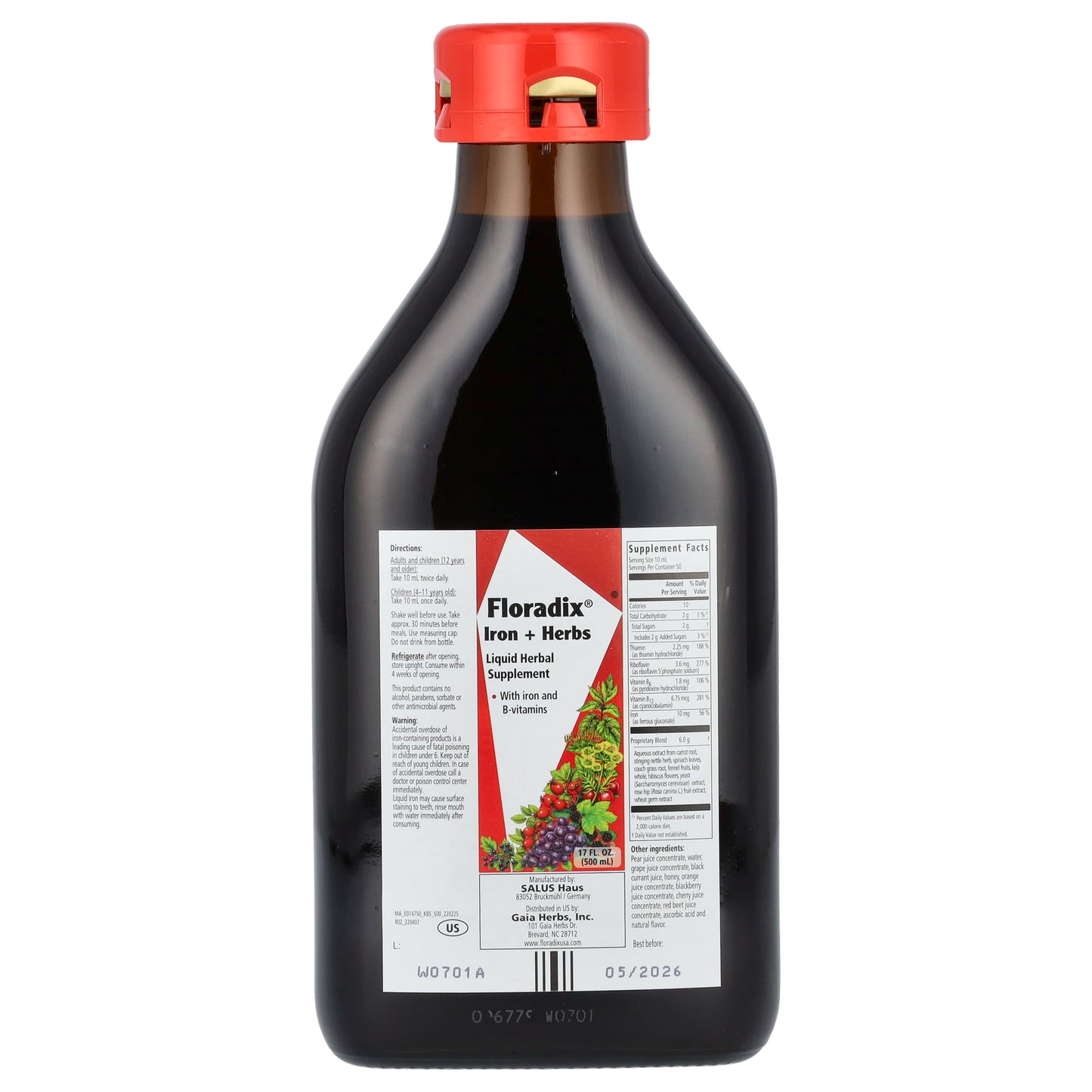 FLORADIX Iron & Herbs, 17 FZ / FLORADIX Hierro y Hierbas, 17 FZ