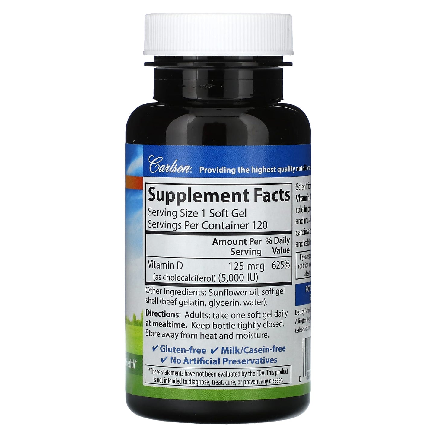 Vitamin D3 5000 IU (125 mcg), Bone Health, Muscle Health, Vitamina D3 5000 UI (125 mcg), Salud ósea, Salud muscular,