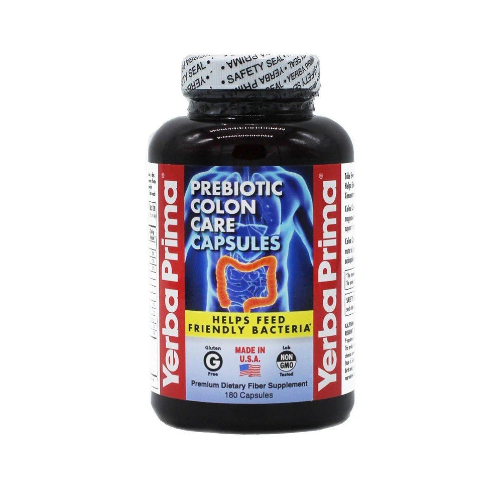 YERBA PRIMA PREBIOTIC COLON CARE 180 CAPSULES / YERBA PRIMA PREBIÓTICO CUIDADO DEL COLON 180 CÁPSULAS