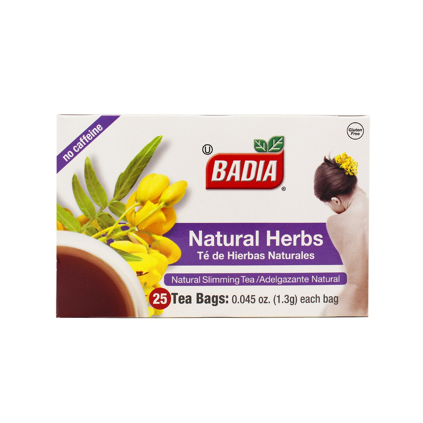 BADIA NATURAL HERBS 25 TEA BAGS / TE ADELGAZANTE 25 BOLSITAS INDIVIDUALES