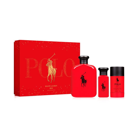 POLO RALPH LAURENT RED EAU DE TOILETTE GIFT SET / PERFUME POLO ESTUCHE DE REGALO