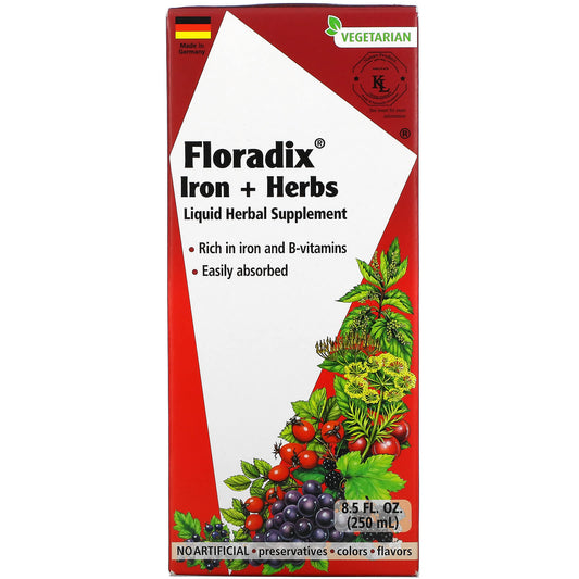 FLORADIX Iron & Herbs, 8.5 FZ / FLORADIX Hierro y Hierbas, 8.5 FZ