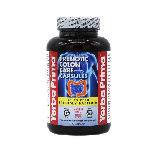 YERBA PRIMA PREBIOTIC COLON CARE 180 CAPSULES / YERBA PRIMA PREBIÓTICO CUIDADO DEL COLON 180 CÁPSULAS