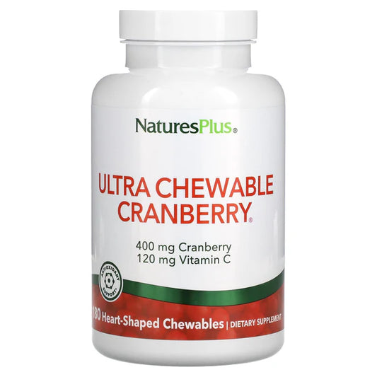 ULTRA CHEWABLE CRANBERRY 400MG CRANBERRY 120MG VITAMIN C 180 TABLETS/ arandono rojo masticable 400mg y 120mg vitamina c 180 tabletas masticables