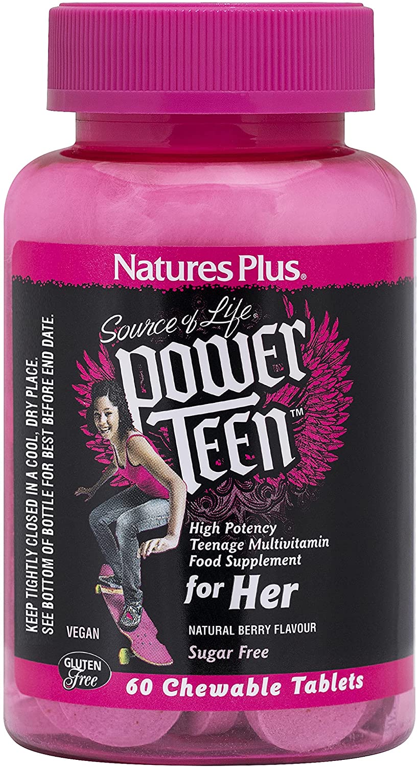 NATURES PLUS POWER TEEN FOR HER 60 CHEWABLE TABLETS